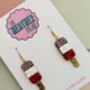 Fab Ice Lolly Glitter Statement Earrings / Summer Jewellery Gift / Colourful Foodie Earrings / Fun Festival Accessories, thumbnail 4 of 5
