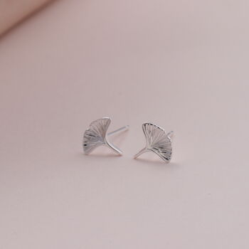 Sterling Silver Ginkgo Leaf Earrings In Gift Box, 5 of 8