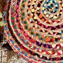 Rainbow Bohemian Chindi Footstool Pouffe, thumbnail 5 of 7
