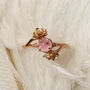 Cherry Blossom Pink Tourmaline And Diamonds Ring, thumbnail 9 of 12