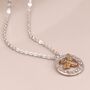Silver Plated Hammered Hoop And Golden Bee Necklace, thumbnail 2 of 3
