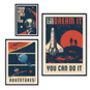 Set Of Three Space Illustration Unframed Prints, thumbnail 1 of 7