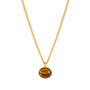Brown Stone Oval Pendant Necklace, thumbnail 1 of 6