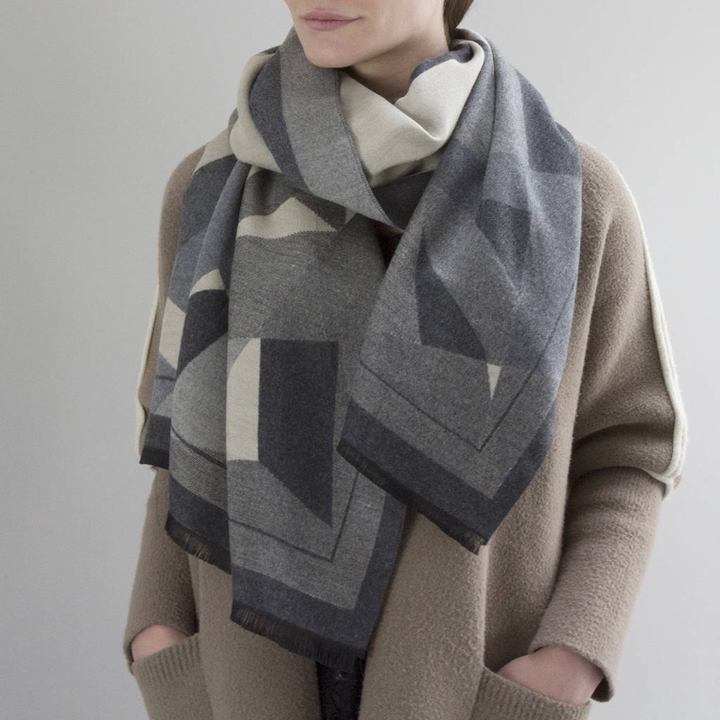 personalised cashmere and geometry shawl by studio hop ...