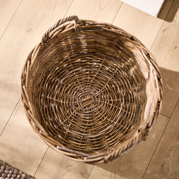 Willow Wicker Rattan Log Basket With Handles, 3 of 5