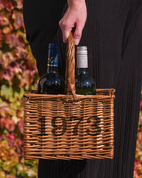 Personalised Special Date Wicker Bottle Carrier, 4 of 8