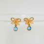 Bow Birthstone Earrings Gold Plated, thumbnail 6 of 11