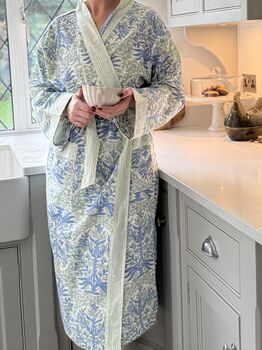 Reversible Hand Block Printed Cotton Robe, 2 of 3