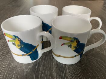 Toucan Print Illustrated Mug Sets Of Two, Four Or Six, 4 of 6