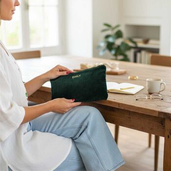 Personalised Velvet Sustainable Make Up Bag, 3 of 12