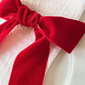 Luxury Personalised Velvet Bow For Table Setting, 4 of 7