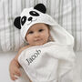 Personalised Panda Hooded Baby Towel, thumbnail 1 of 5