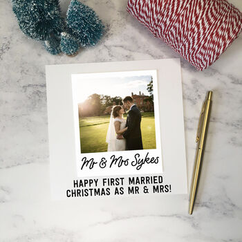 First Married Christmas 3D Photo Card, 3 of 4