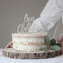 Personalised Minimal Wooden Wedding Cake Topper, thumbnail 3 of 5