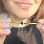 Sapphire September Birthstone Gold Plated Bangle, thumbnail 2 of 5