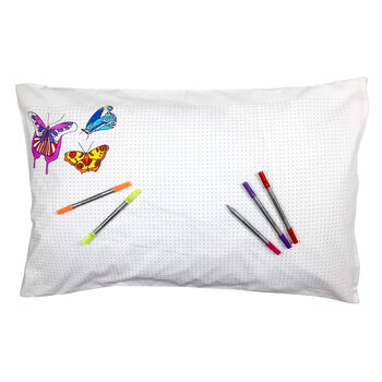 Butterfly Pillowcase Kit + 10 Pens, Colour In And Learn, 2 of 5