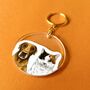 Personalised Cat Half Portrait Keyring, Cat Lover Gift, thumbnail 5 of 8