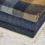 Navy Blue Chunky Wool Blanket, thumbnail 3 of 3