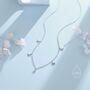 Sterling Silver Crescent Moon And Star Cz Charm Necklace, thumbnail 2 of 11