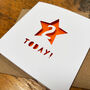 Milestone 2nd Birthday Card Two Years Old 'Two Today!' Paper Cut With Star, thumbnail 4 of 6