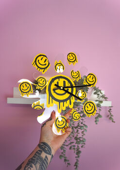 Happy Face Graffiti Decorative Clock, 4 of 7