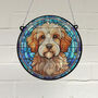 Cavapoo Stained Glass Effect Suncatcher, thumbnail 1 of 3