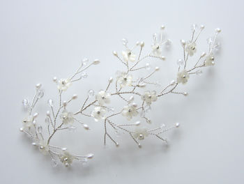 Floral Gold Silver Or Rose Gold Bridal Headpiece Cherry, 11 of 12