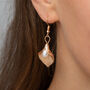Lilly Shaped Pearl Drop Earrings, thumbnail 2 of 6