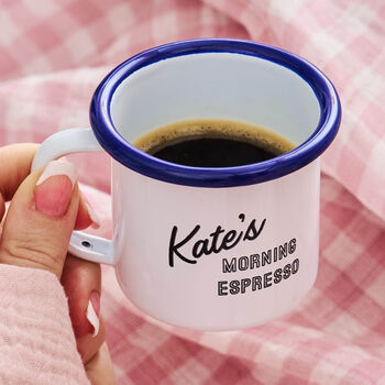 Personalised Enamel Espresso Mug, 2 of 2
