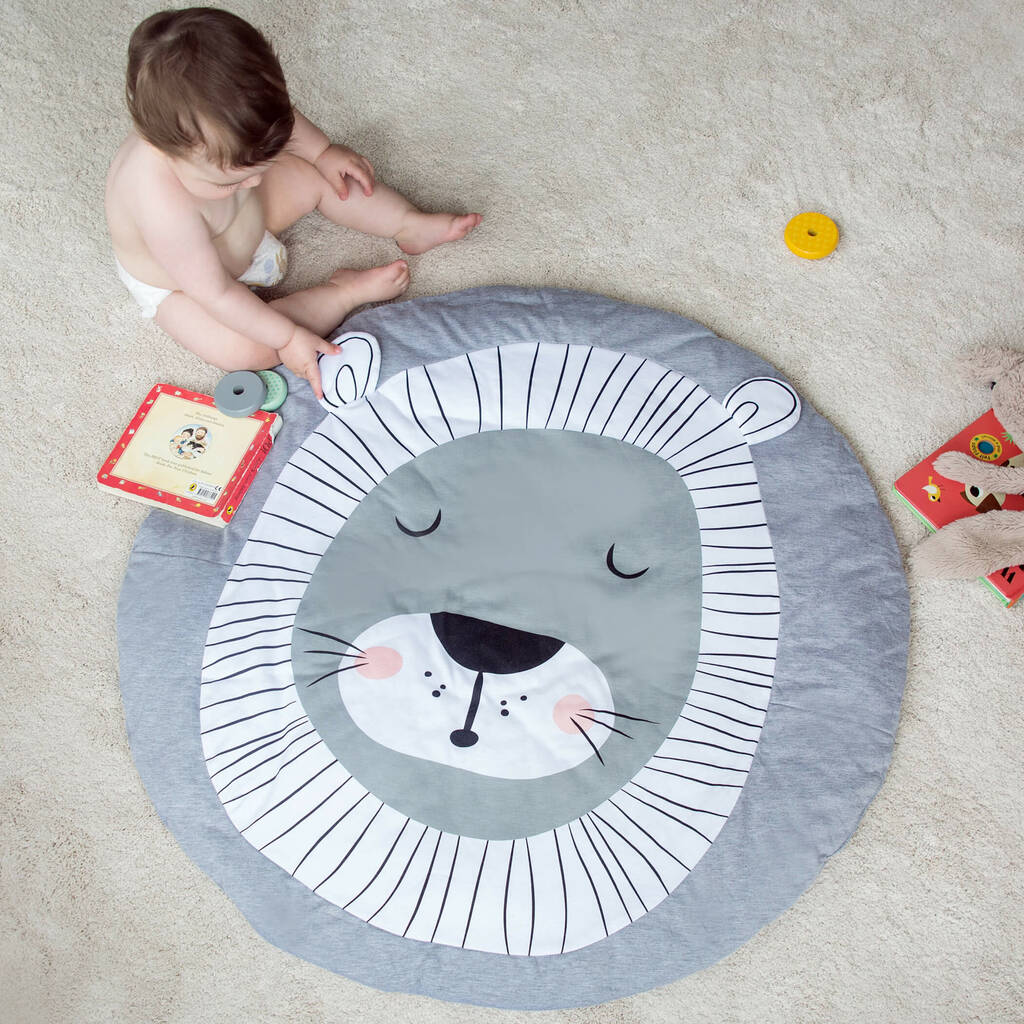 Personalised Lion Head Baby Play Mat, 1 of 6