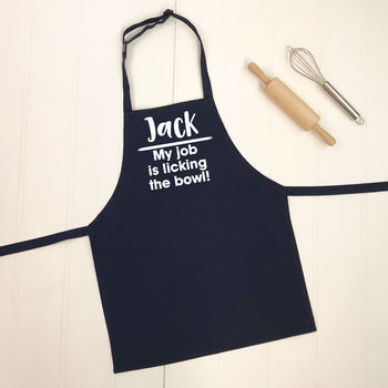 'Licking The Bowl' Personalised Kids Apron, 6 of 7
