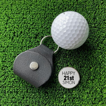 Personalised Happy 21st Birthday Golf Ball Marker, 3 of 4