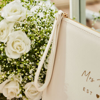 Personalised White Bridal Pouch, 2 of 4