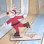 Rudolph On Skis Wooden Christmas Card, thumbnail 2 of 4