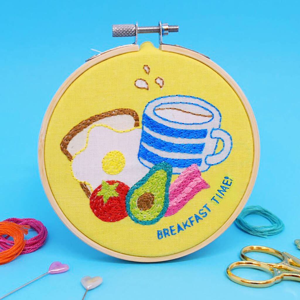 Breakfast Club Embroidery Craft Kit, 1 of 3