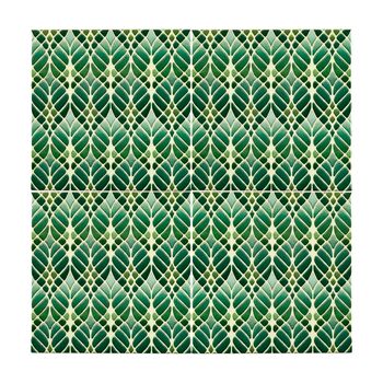 Art Nouveau Green Ceramic Handprinted Tile, 7 of 11