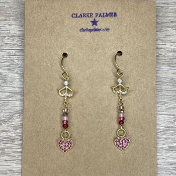 Love Collection Cupid Bow And Cz Heart Earrings, 2 of 5