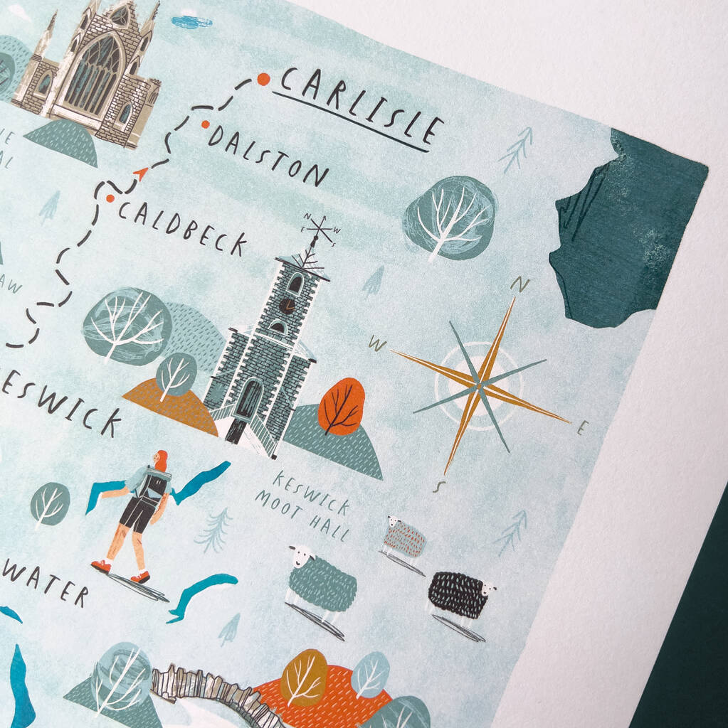 Cumbria Way Illustrated Route Map By Oldfield Design Co