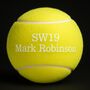 Personalised Tennis Ball With Sw19 Wimbledon Post Code, thumbnail 10 of 11