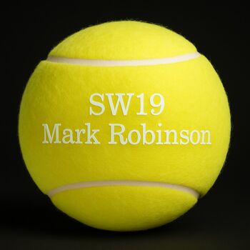 Personalised Tennis Ball With Sw19 Wimbledon Post Code, 10 of 11