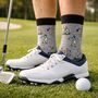 Golf Themed Mens Socks With Personalised Label Sleeve, thumbnail 3 of 4
