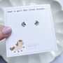 Sterling Silver Horse Head Stud Earrings On 'Just A Girl Who Loves Horses' Gift Card, thumbnail 1 of 11