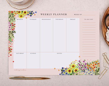 Floral Weekly Desk Planner Pad, 2 of 4