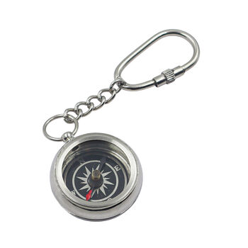 Personalised Silver Colour Compass Keyring, 11 of 12