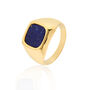 18ct Gold Plated Signet Ring With Lapis Lazuli Stone, thumbnail 1 of 3