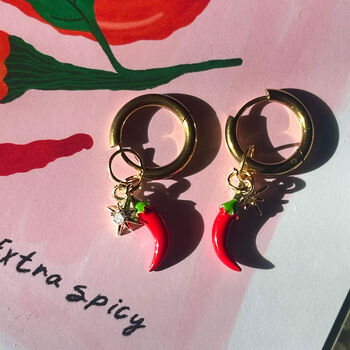 Chilli A4 Art Print And Chilli Earrings Gift Set, 9 of 9