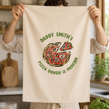 Personalised Pizza Dough Proving Tea Towel, 2 of 4