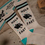 'Hold Fast' Retro Stripe Tube Socks, thumbnail 6 of 7