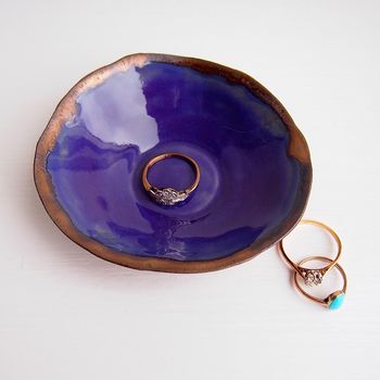 Handmade Mini Purple And Gold Ceramic Jewellery Dish, 2 of 7