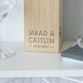 Personalised Couple Name Marriage / Engagement Wine Box, 2 of 7